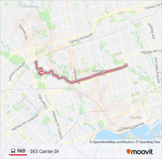 96D Bus Line Map