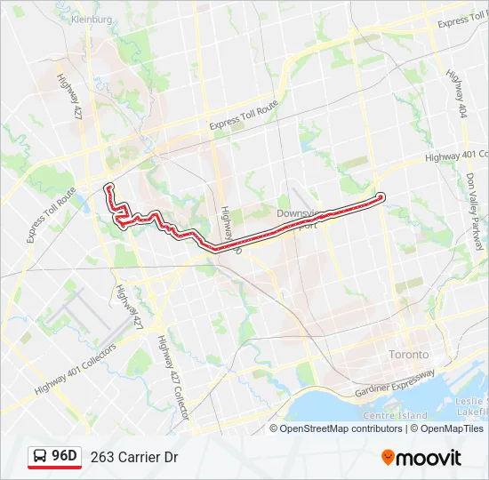 96D Bus Line Map