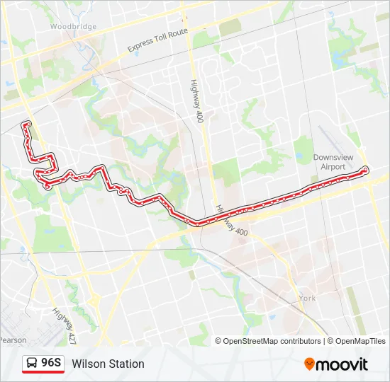 96S Bus Line Map