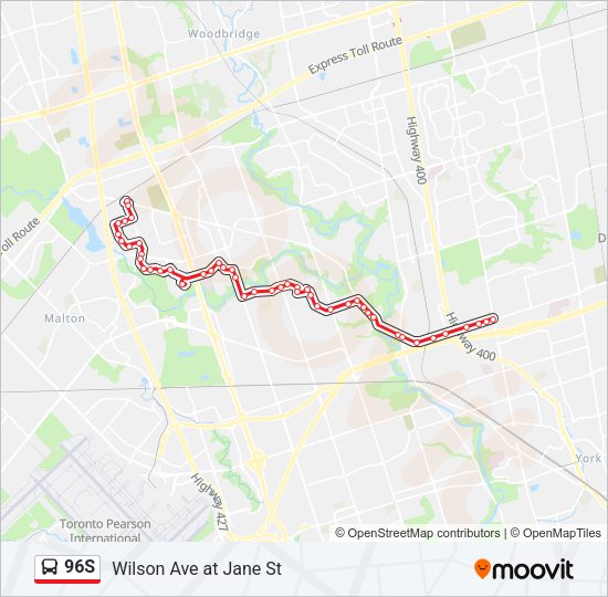 96S Bus Line Map