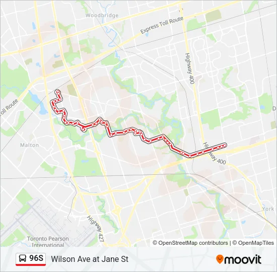 96S Bus Line Map