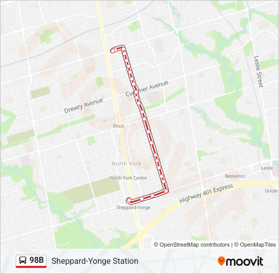 98B Bus Line Map