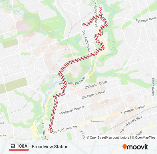 100A Bus Line Map