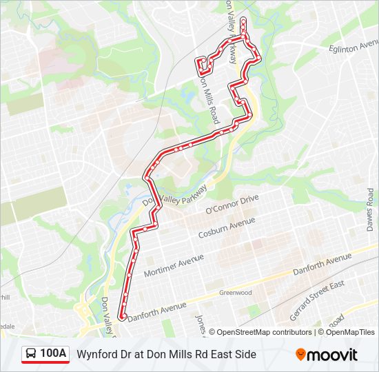 100A Bus Line Map