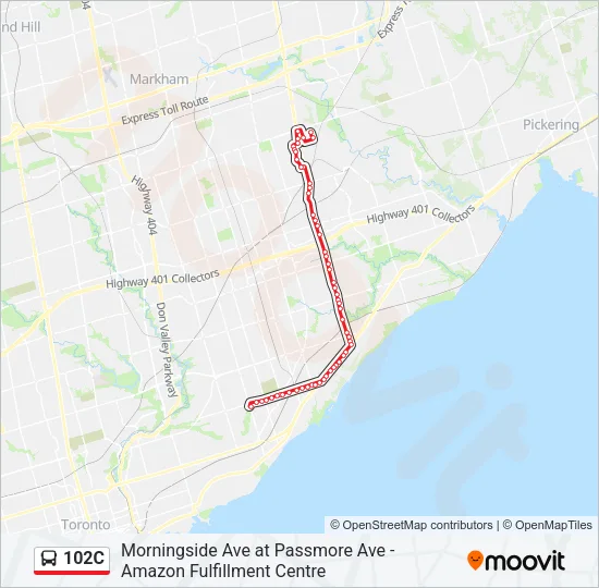 102C Bus Line Map