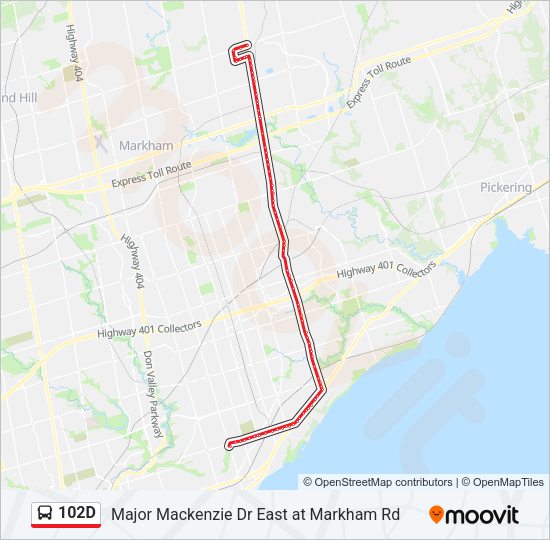 102D Bus Line Map