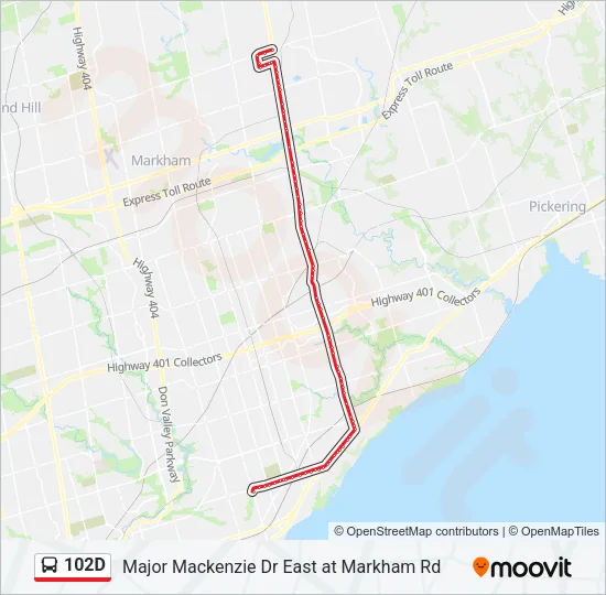 102D Bus Line Map