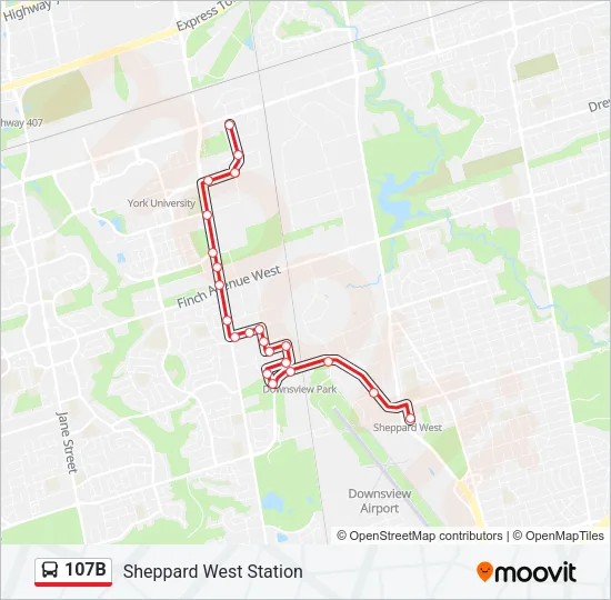 107B Bus Line Map