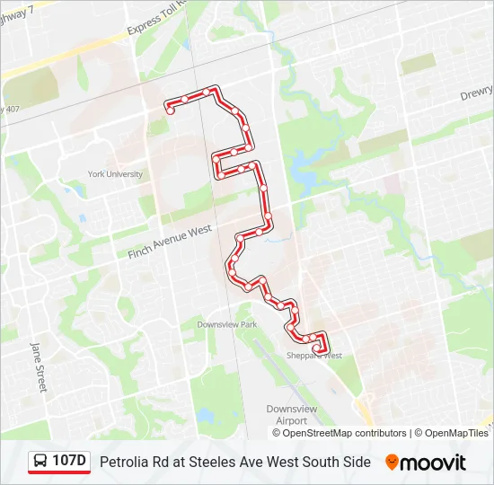 107D Bus Line Map