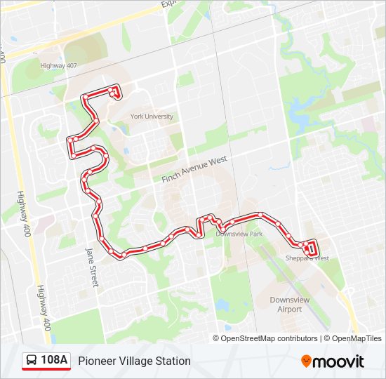108A Bus Line Map