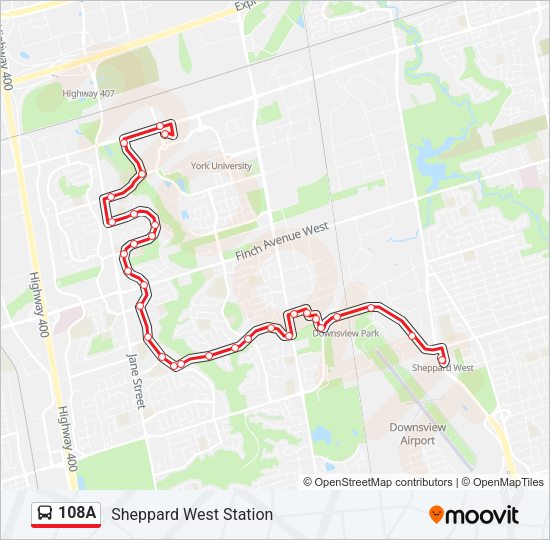 108A Bus Line Map