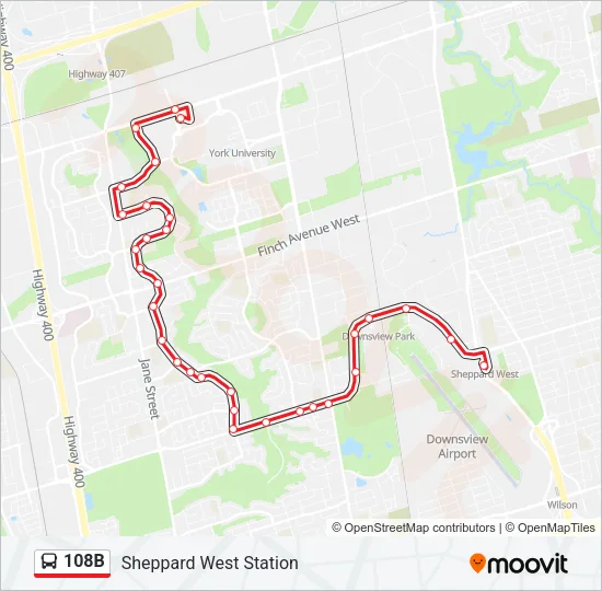 108B Bus Line Map