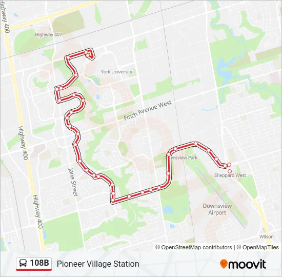 108B Bus Line Map