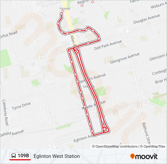 109B Bus Line Map