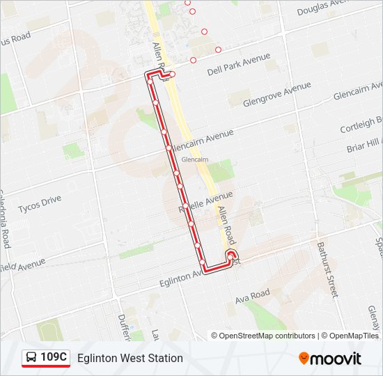 109C Bus Line Map