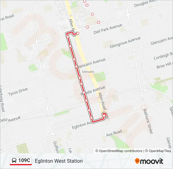 109C Bus Line Map