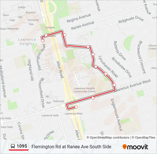 109S Bus Line Map