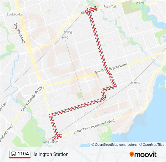 110A Bus Line Map
