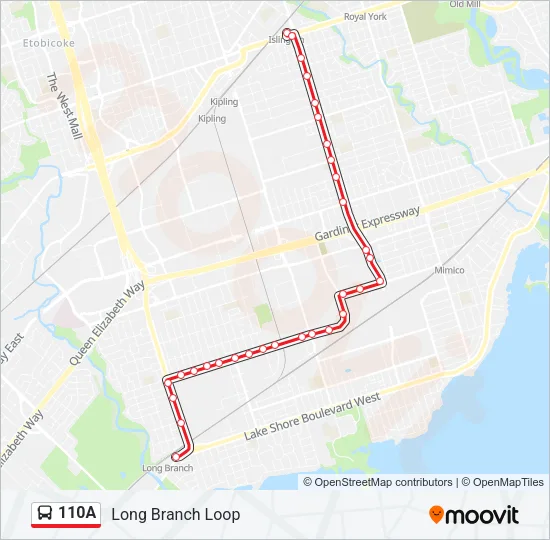 110A Bus Line Map