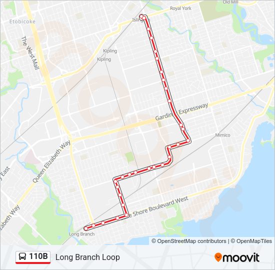 110B Bus Line Map