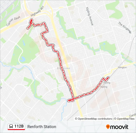 112B Bus Line Map