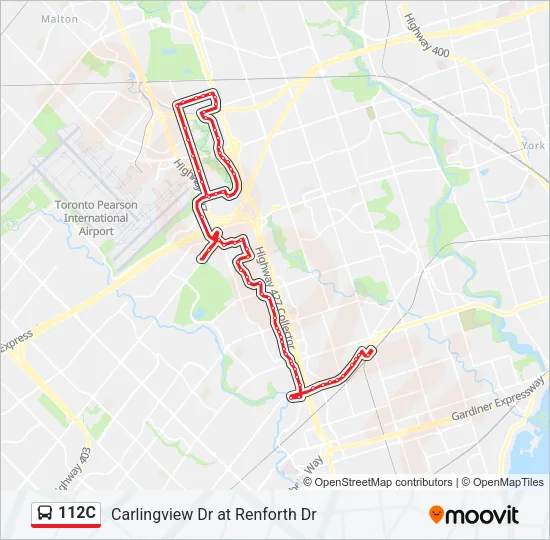 112C Bus Line Map