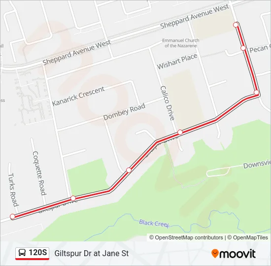 120S Bus Line Map