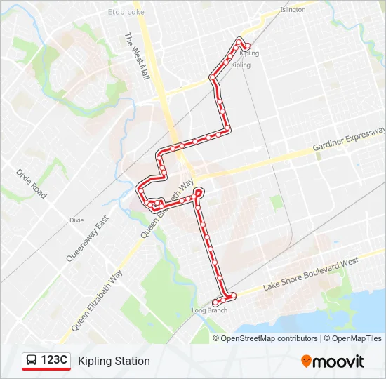 123C Bus Line Map