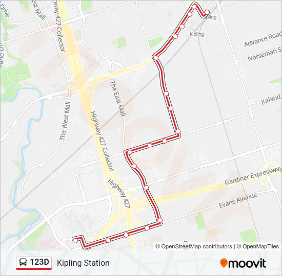 123D Bus Line Map