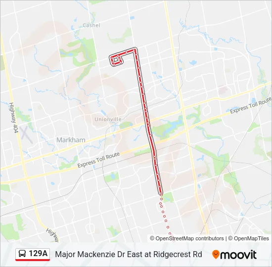 129A Bus Line Map
