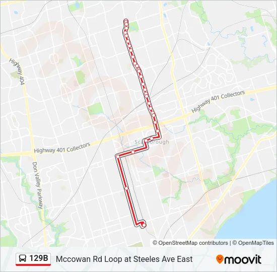 129B Bus Line Map
