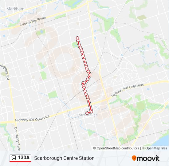 130A Bus Line Map