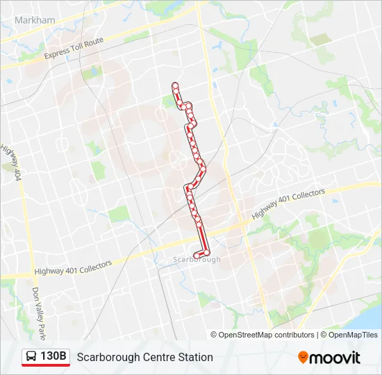 130B Bus Line Map