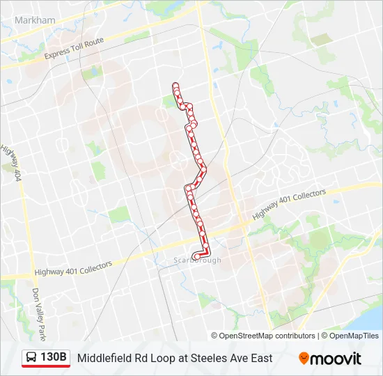130B Bus Line Map