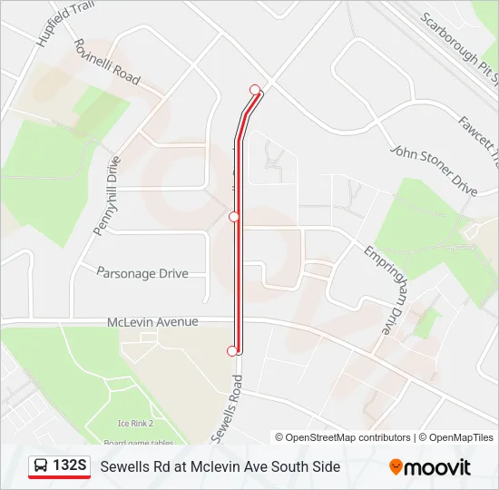 132S Bus Line Map