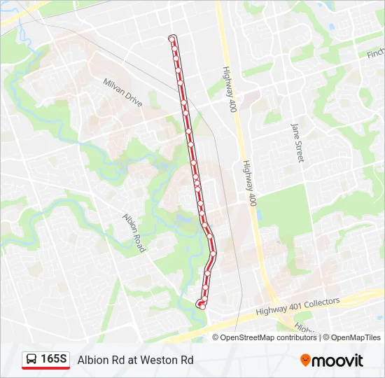 165S Bus Line Map