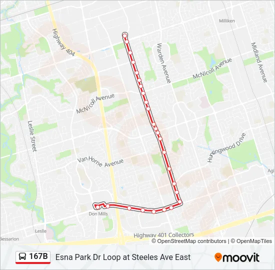 167B Bus Line Map