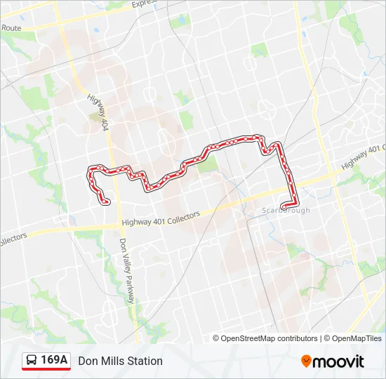 169A Bus Line Map
