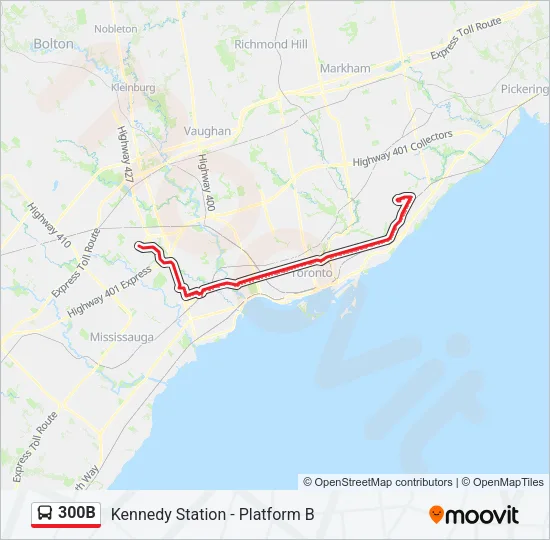 300B Bus Line Map
