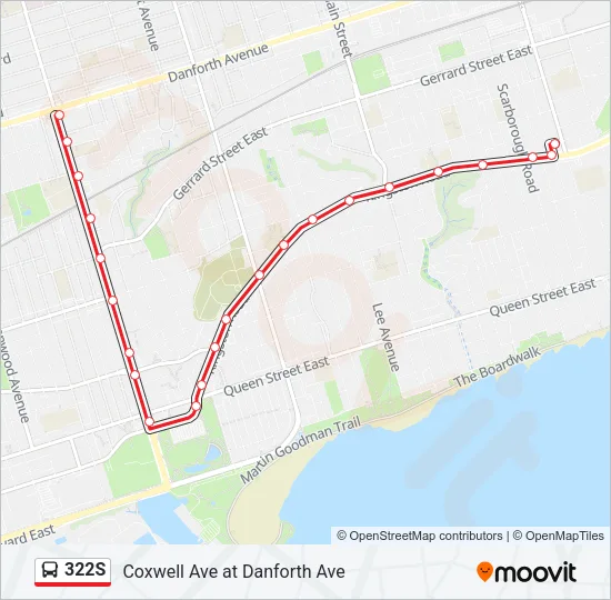 322S Bus Line Map