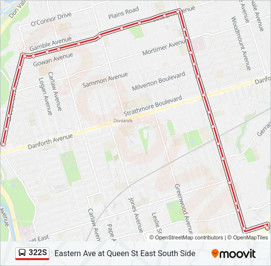 322S Bus Line Map