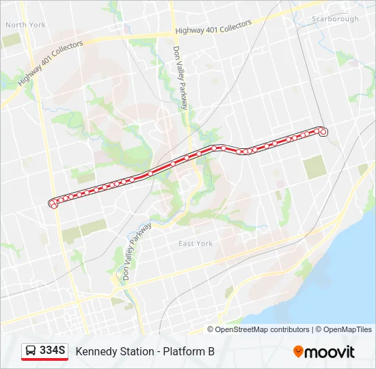 334S Bus Line Map