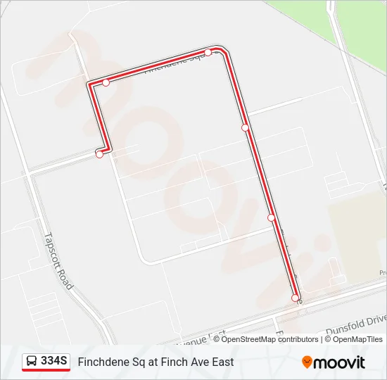 334S Bus Line Map