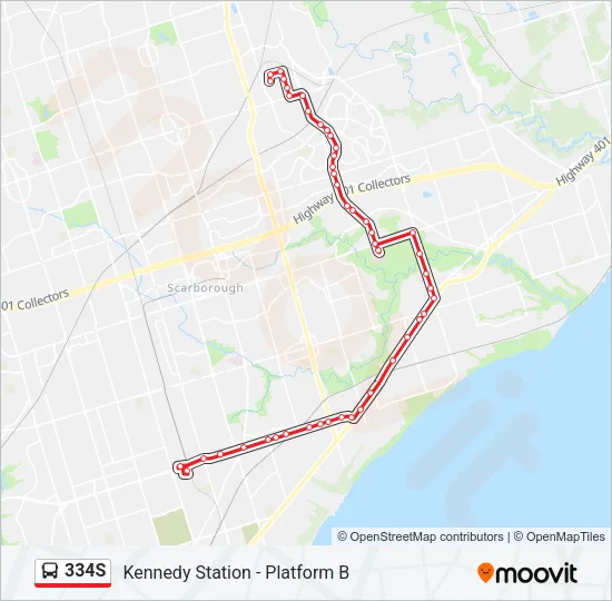 334S Bus Line Map