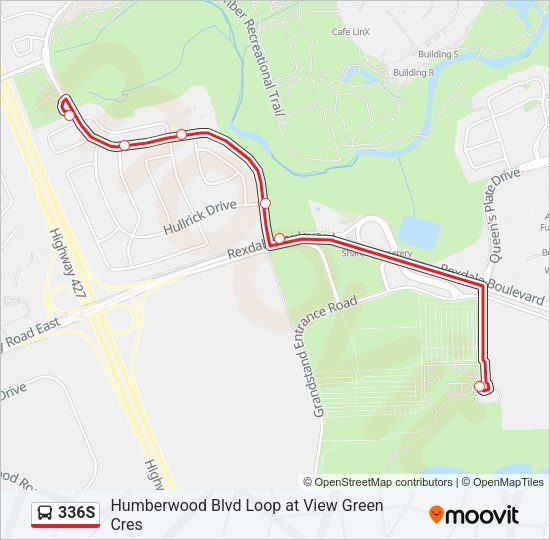 336S Bus Line Map