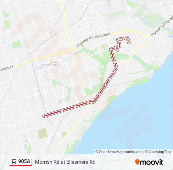 905A Bus Line Map