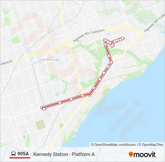 905A Bus Line Map