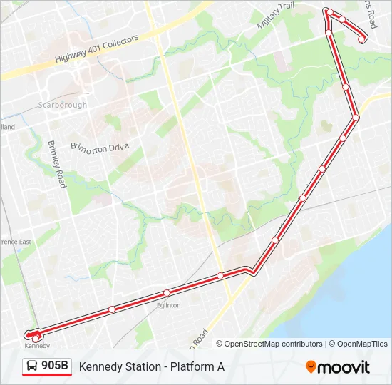 905B Bus Line Map