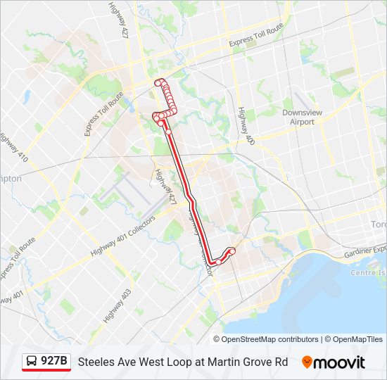927B Bus Line Map