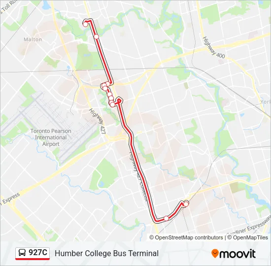 927C Bus Line Map